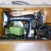 A Singer sewing machine in case