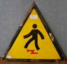 An enamelled electric warning sign