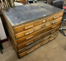A Durant oak blueprint chest