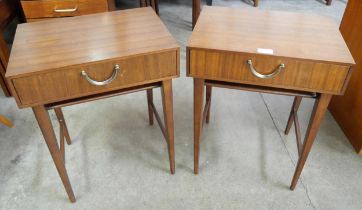 A pair of Meredew afromosia bedside tables