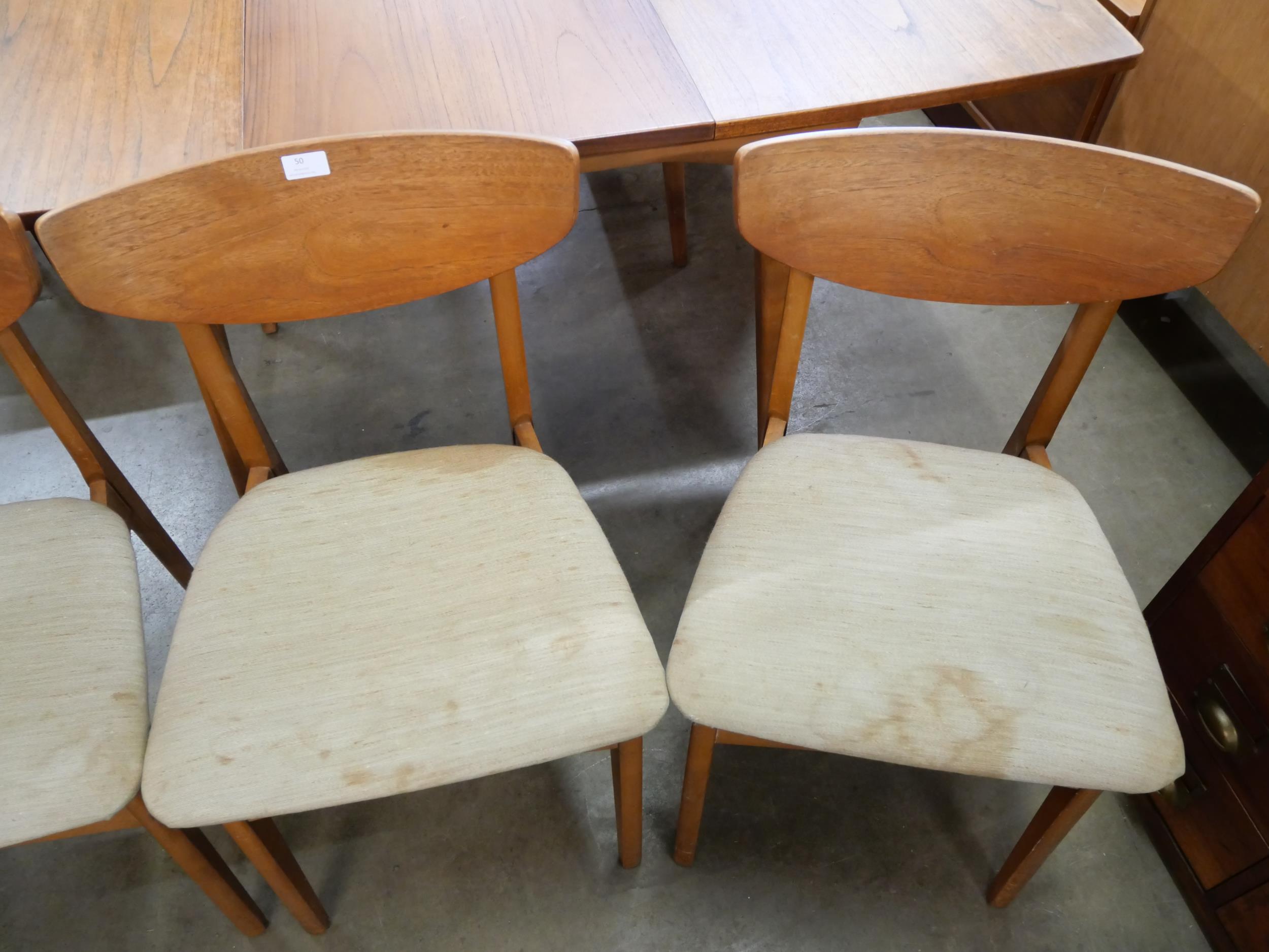A set of four teak dining chairs - Image 3 of 3