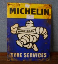 An enamelled metal Michelin advertising sign