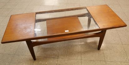 A G-Plan Fresco teak and glass topped rectangular coffee table