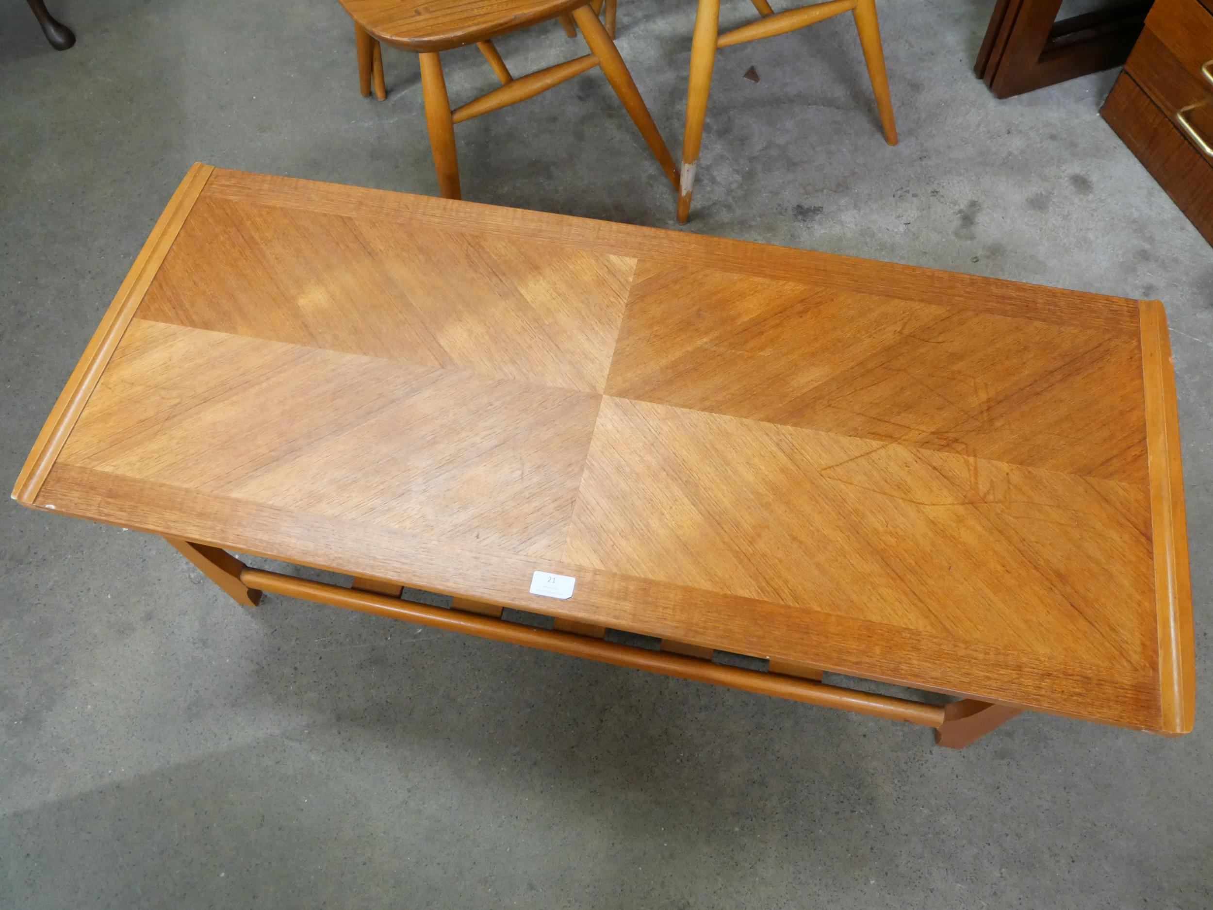 A Myer teak rectangular coffee table - Image 2 of 2