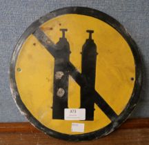 An enamelled gas warming sign