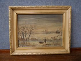 Chris Williams, Winter landscape, oil on canvas, dated '75, framed