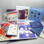 Coin collections; British first day decimal coins (4), British coin collections (1983 and 1984),