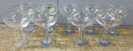 Nine Babycham glasses **PLEASE NOTE THIS LOT IS NOT ELIGIBLE FOR IN-HOUSE POSTING AND PACKING**