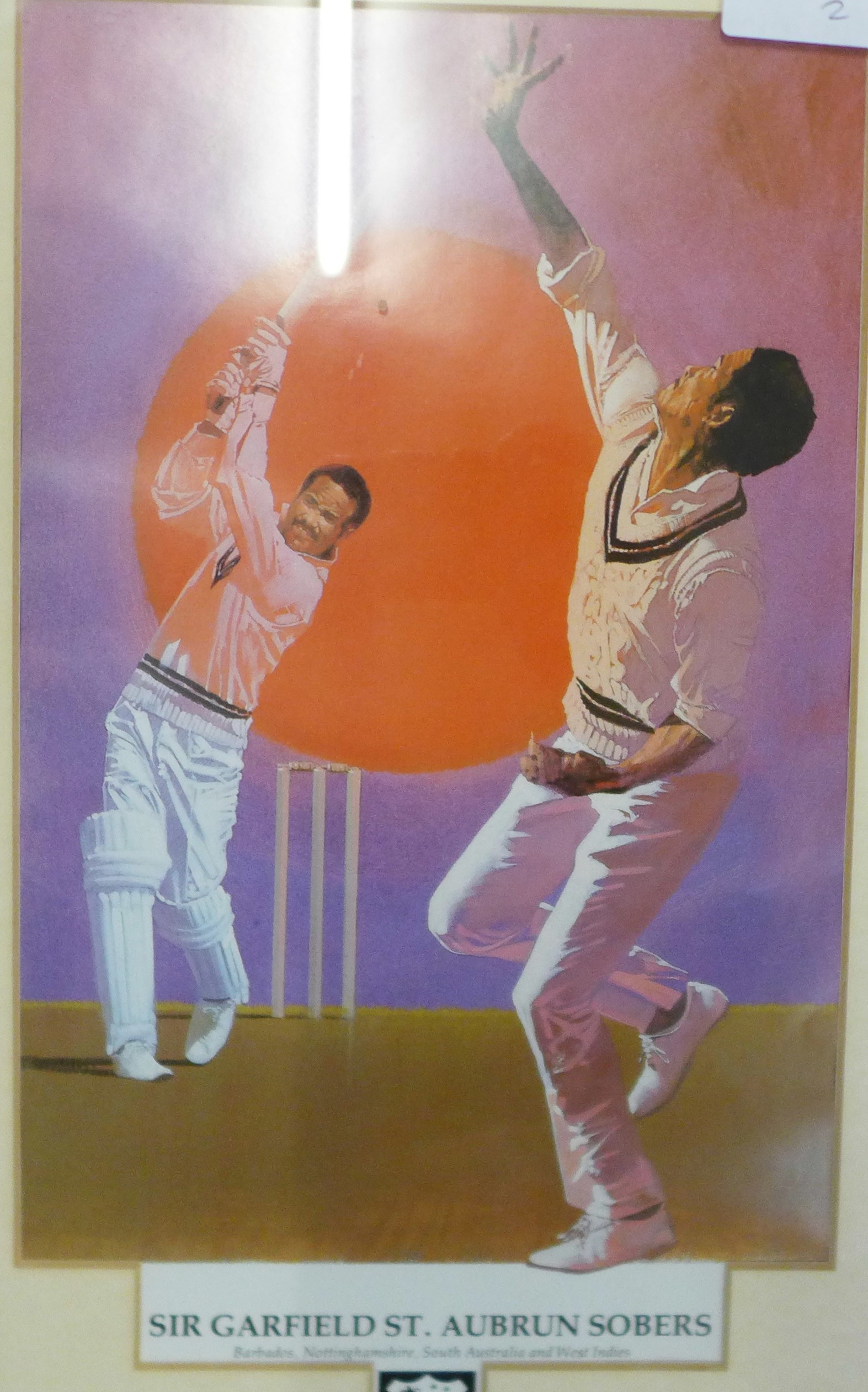 Five framed cricketer prints including Clive Lloyd, Imran Niazi and Gary Sobers - Image 2 of 6