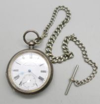 A silver cased pocket watch, Fattorini & Sons, Bradford, non magnetic lever movement with a