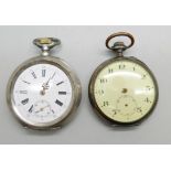 Two .800 silver top-wind pocket watches, a/f