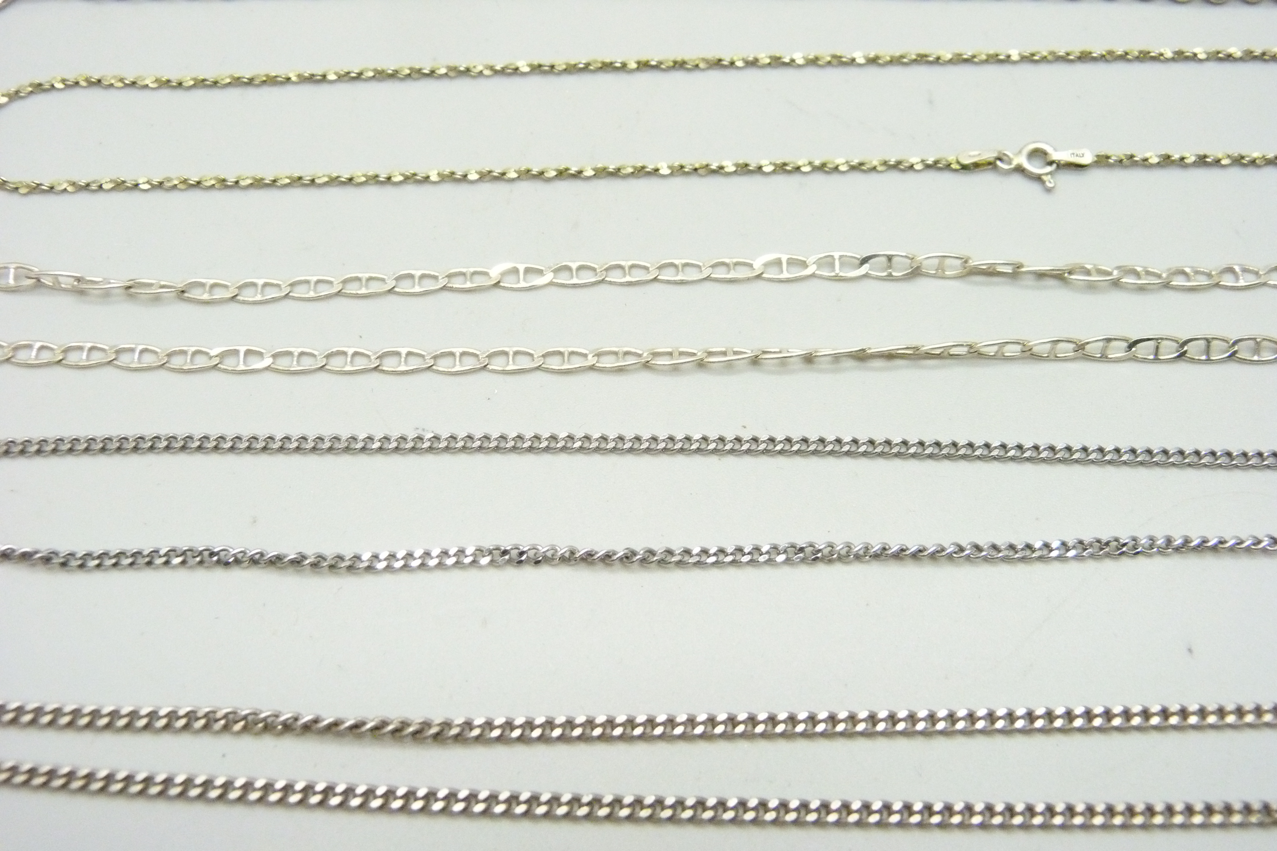 Seven silver chains, 52g - Image 3 of 3