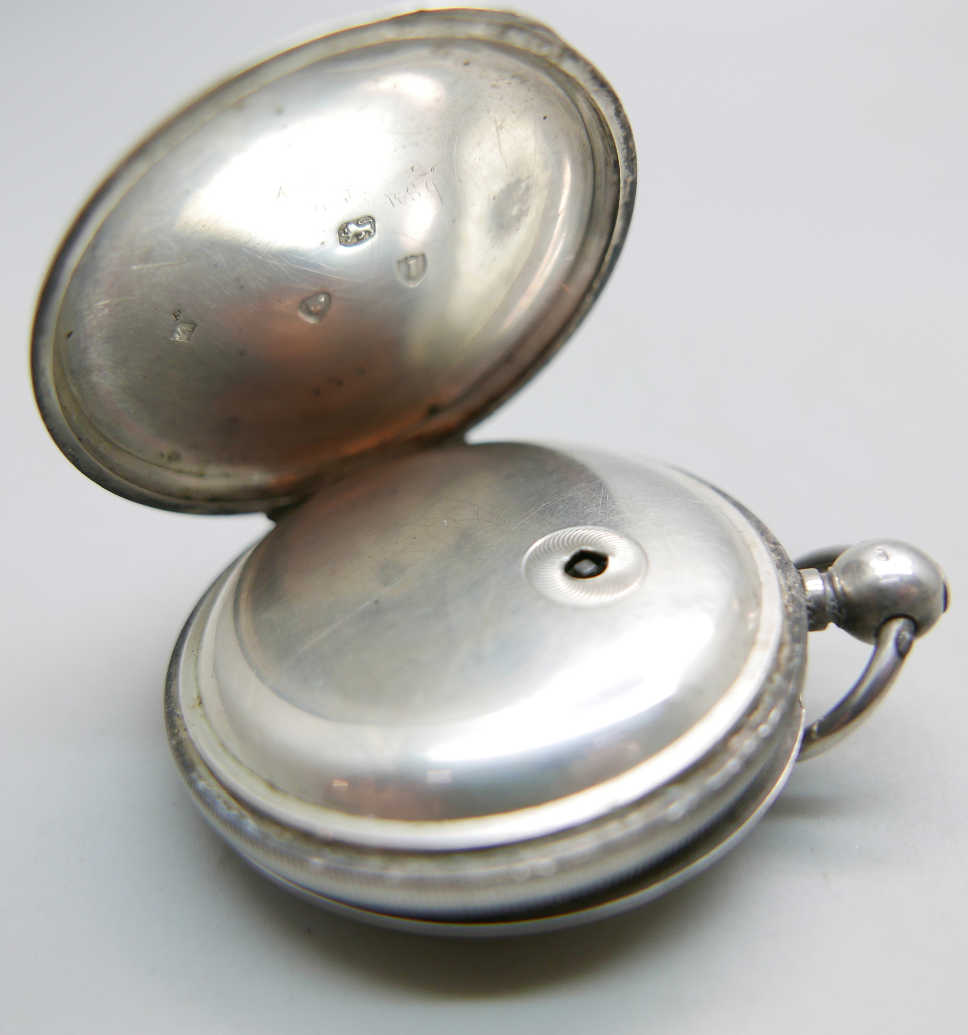 A silver full-hunter pocket watch, the dial marked Rotherhams, London - Image 5 of 5