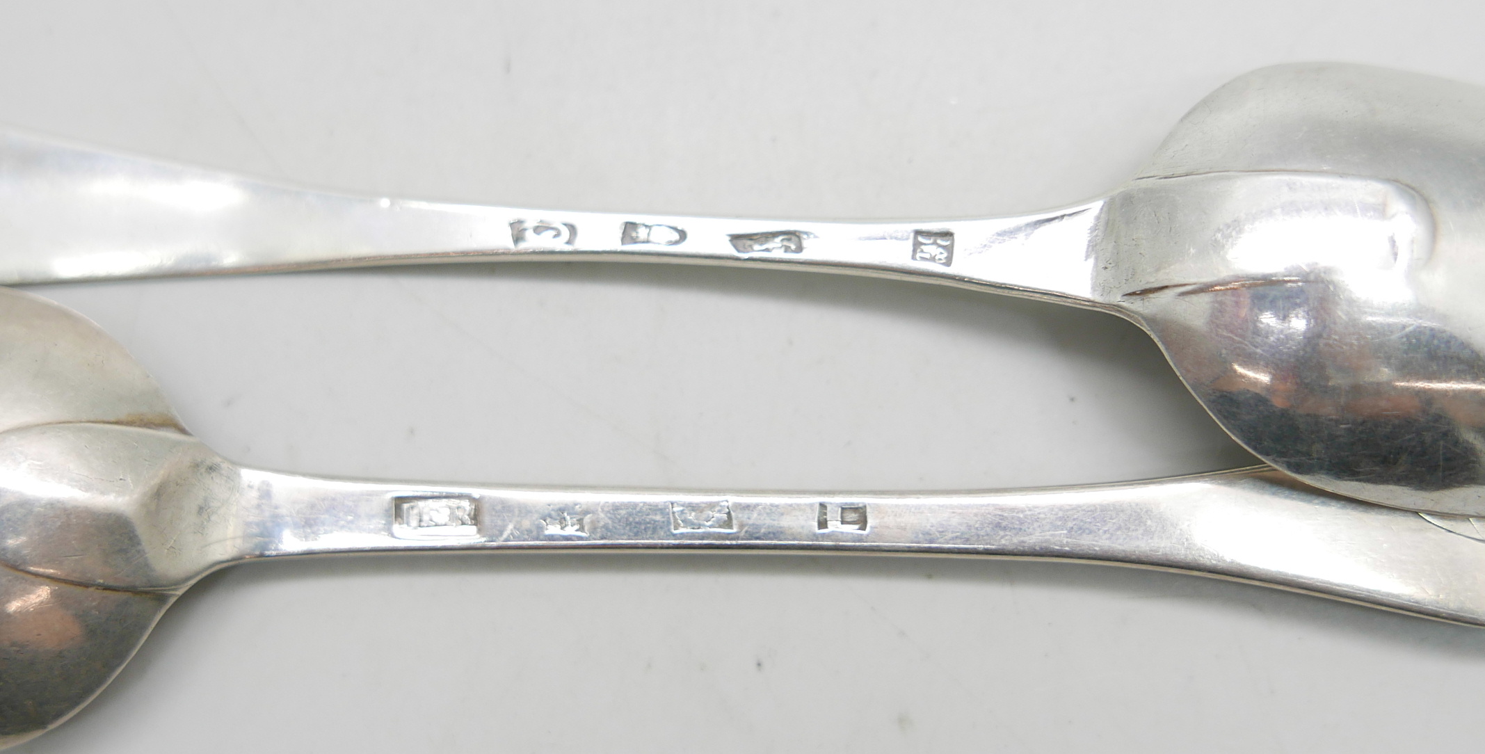 Two silver serving spoons, one London 1771 by Thomas & William Chawner and one with Scottish mark, - Image 2 of 2