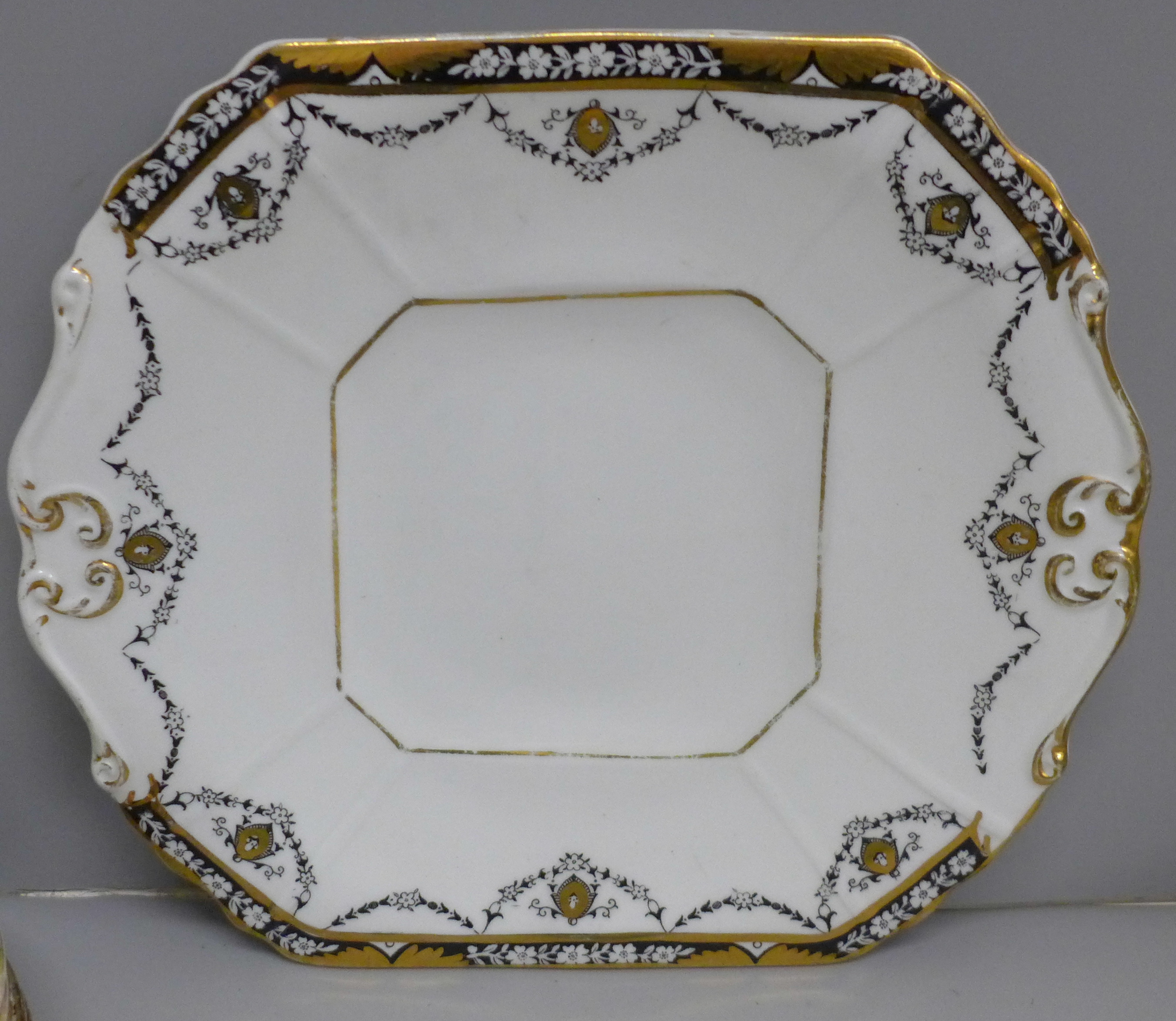 A Beswick & Sons 4494 pattern part tea service comprising cake plate, six side plates and saucers, - Image 5 of 5