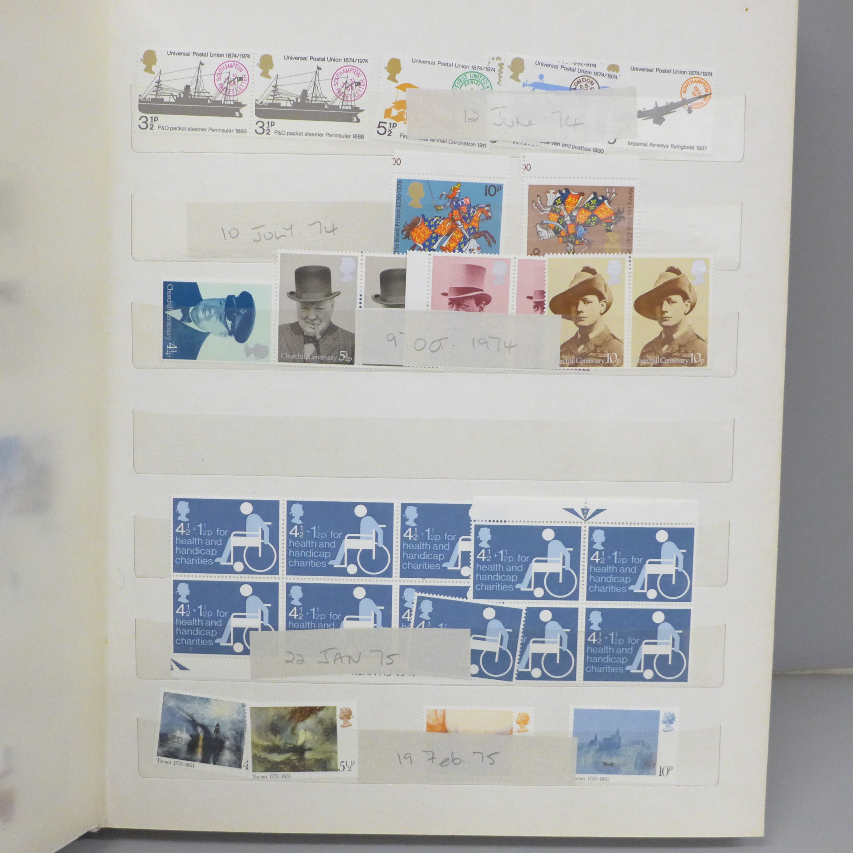 A stockbook containing complete Great Britain Queen Elizabeth II commemorative issues, 1971-1981 - Image 4 of 7