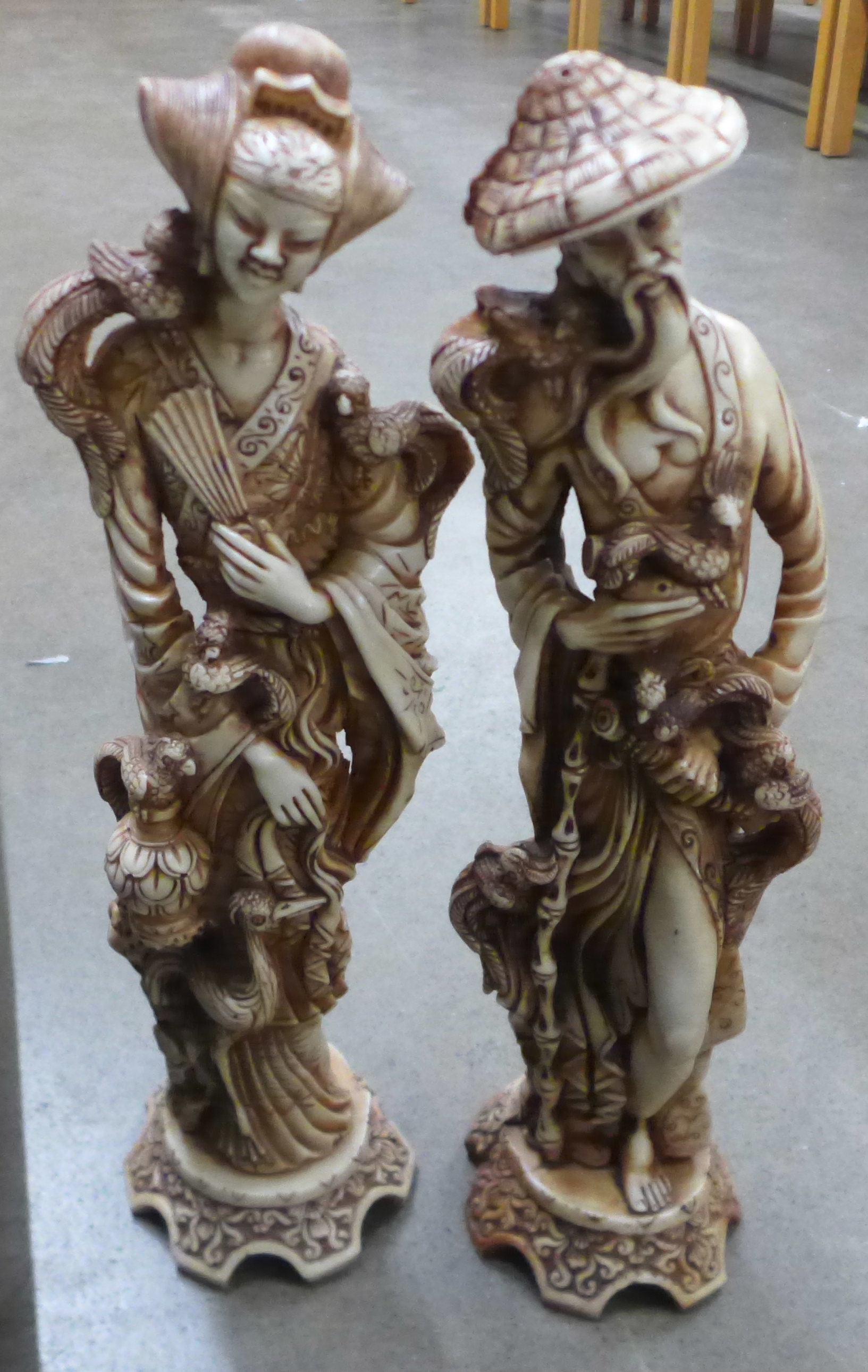 Two oriental moulded resin figures and a collection of ginger jars, bowls, Royal Doulton, etc. ** - Image 3 of 3