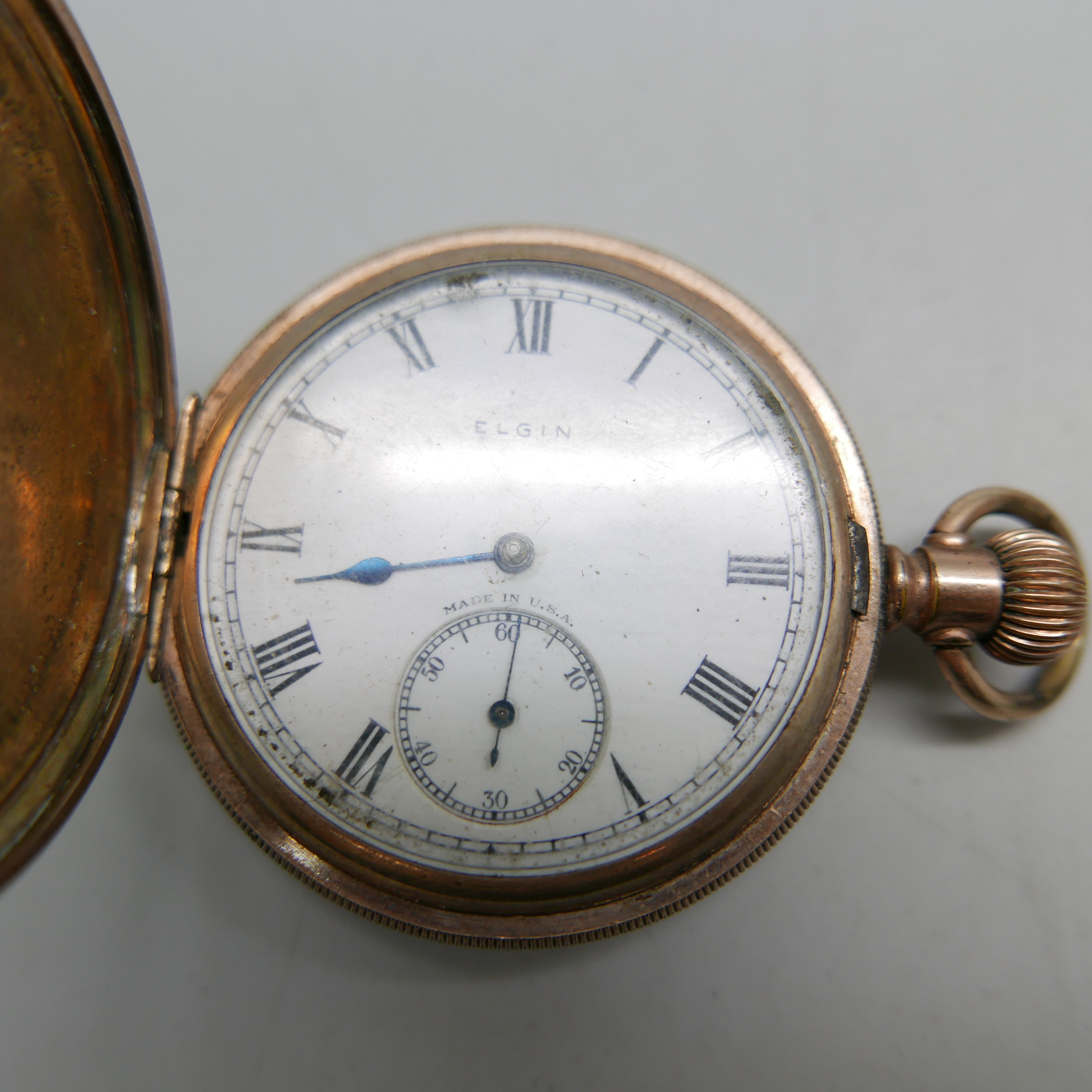 Two full hunter pocket watches; Elgin and Waltham Pantic lacking loop - Image 3 of 5