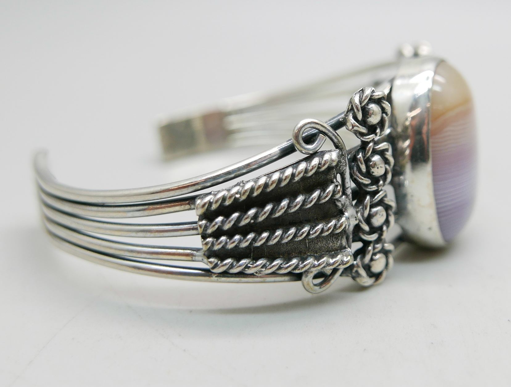 A 925 silver and stone set bangle - Image 6 of 6
