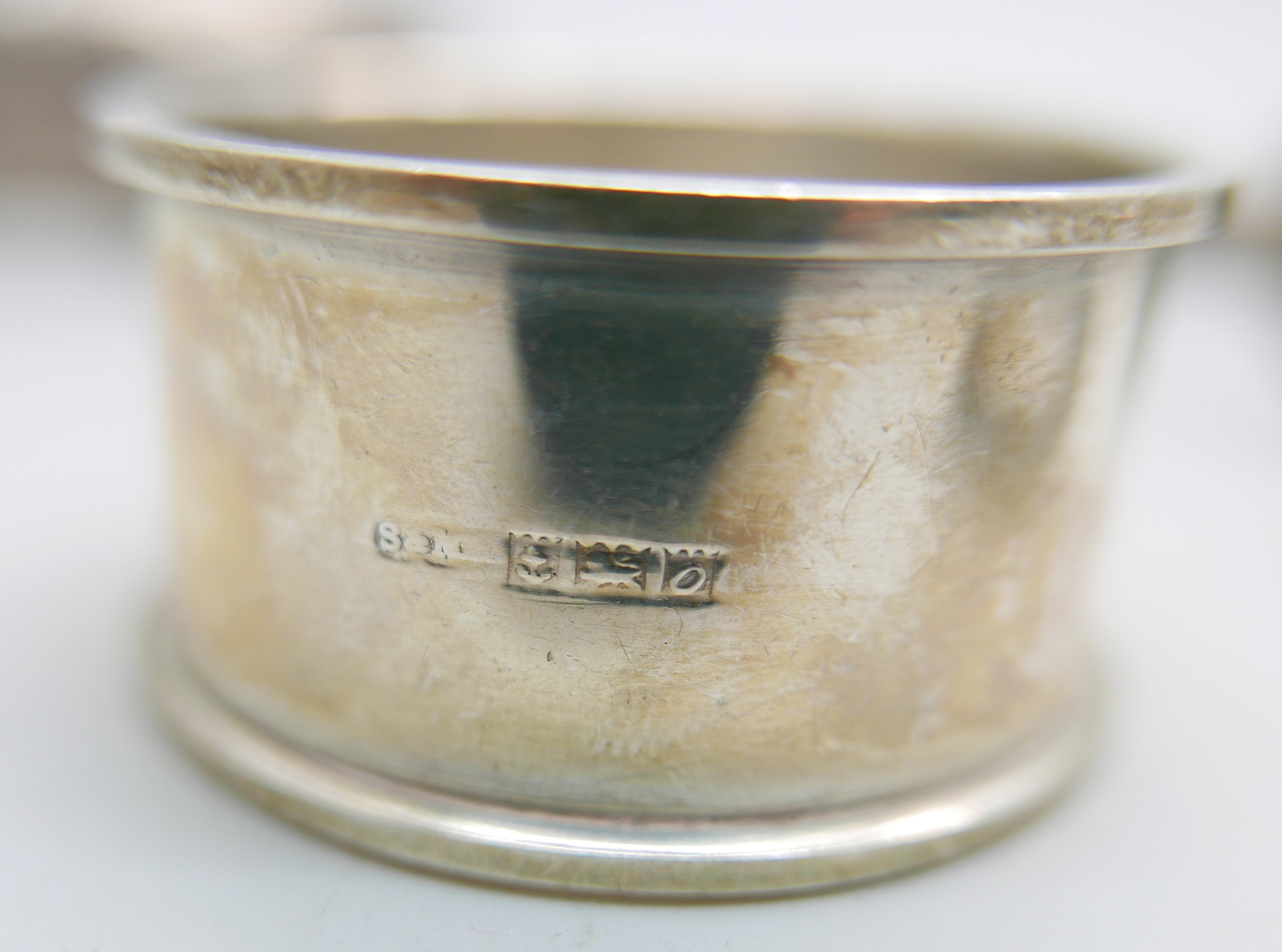 Six silver bangles and a silver napkin ring, 158g - Image 3 of 3