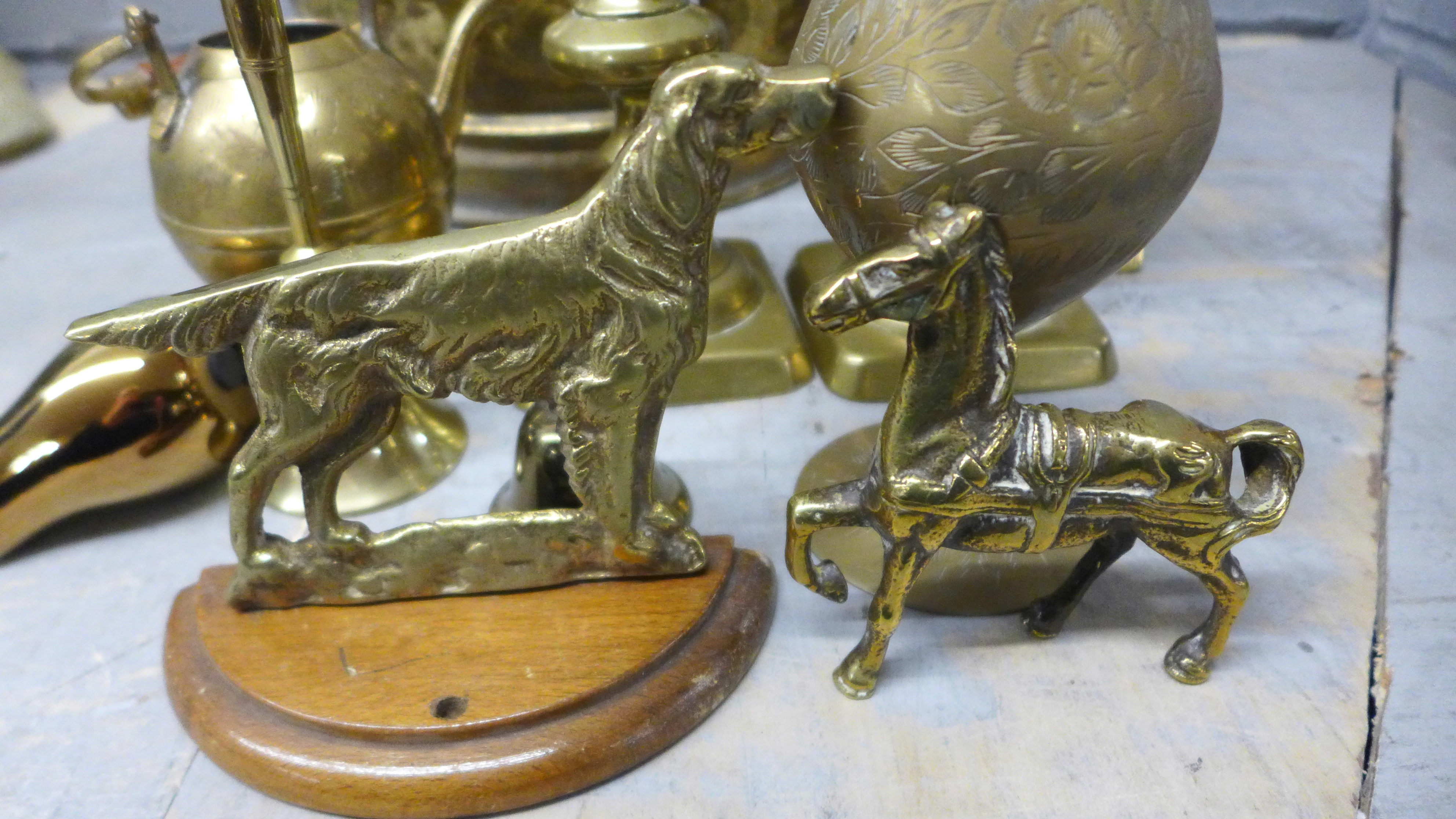 A collection of brass including a model of a monkey and coal scuttle **PLEASE NOTE THIS LOT IS NOT - Image 2 of 4