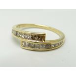 A 9ct gold and champagne diamond ring, approximately 1ct diamond weight, with certificate, 2.4g, S