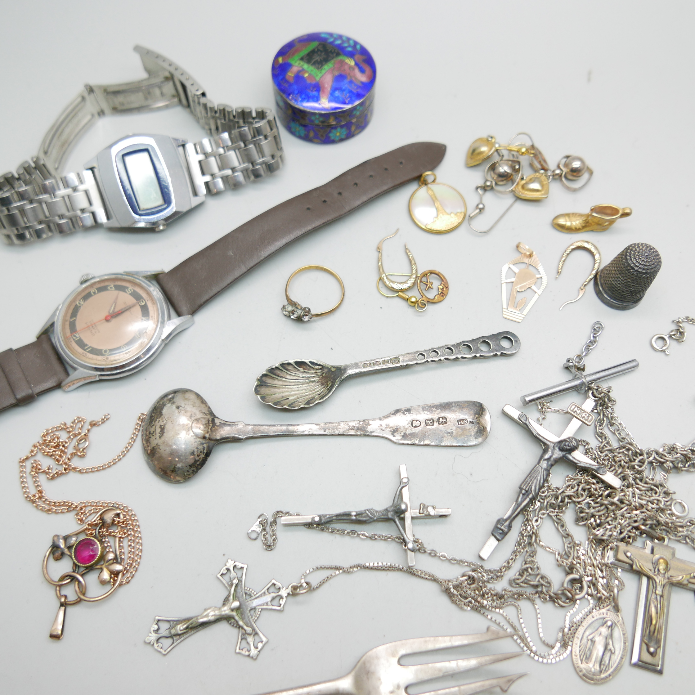 A collection of silver, watches and a cloisonne box, etc. - Image 2 of 3