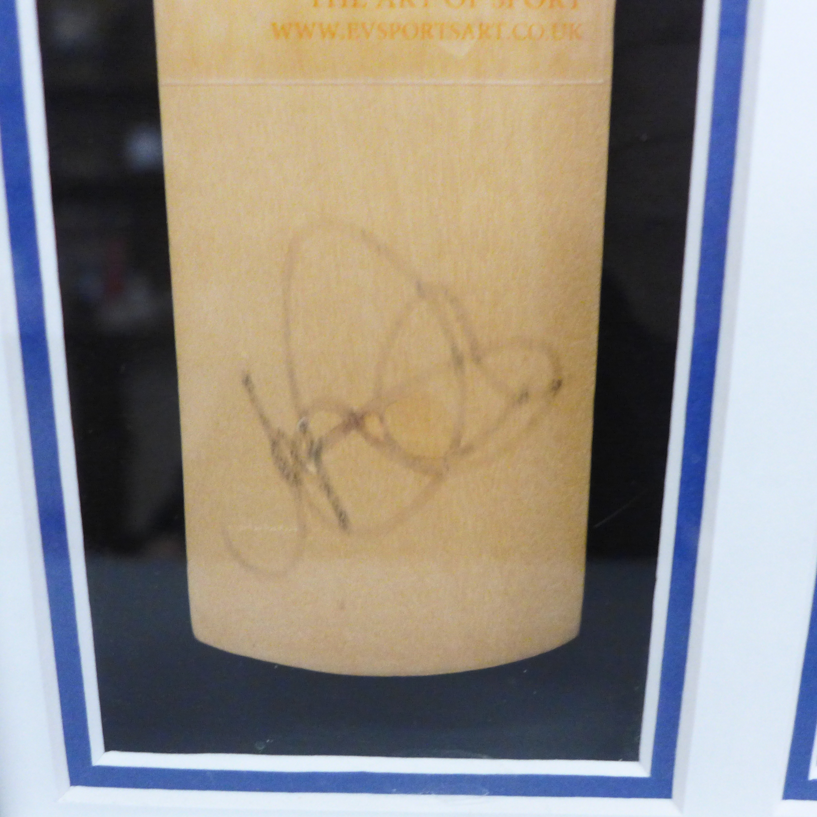 A Joe Root signed display with miniature cricket bat, framed - Image 3 of 4