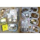 Bulk coin collections (1.25kg), including Victoria copper, Edward VII copper, George V copper,