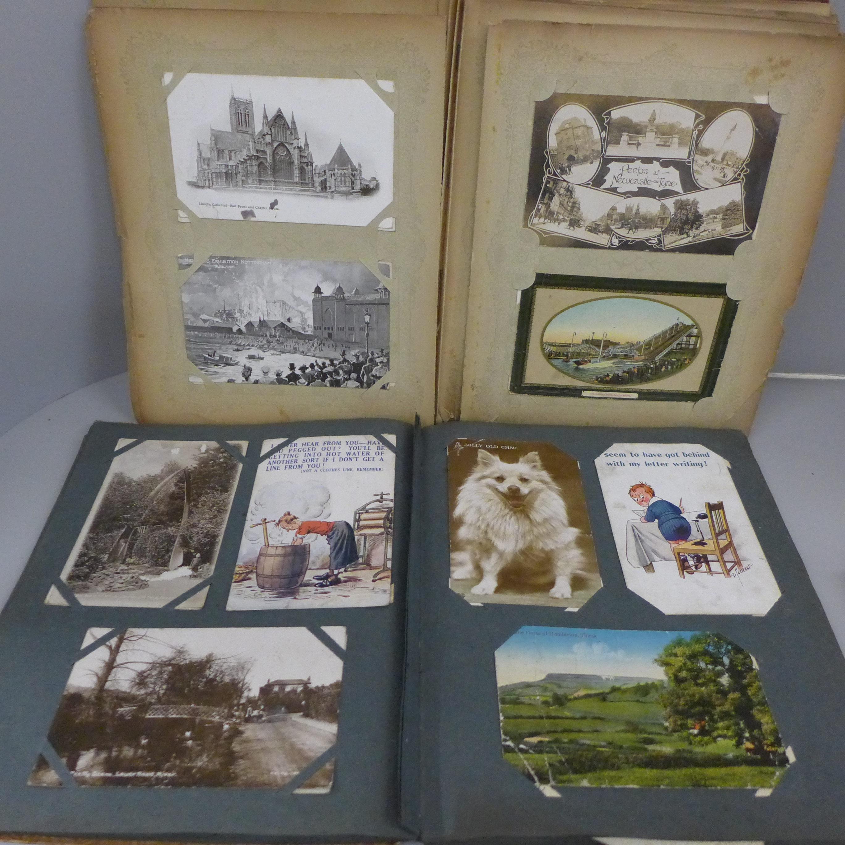 Two albums of Edwardian postcards, photographic and topographical - Image 2 of 6