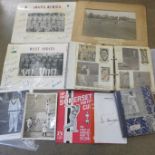 Cricket ephemera and scrap albums with autographs including Larwood, Boycott, Subba Row