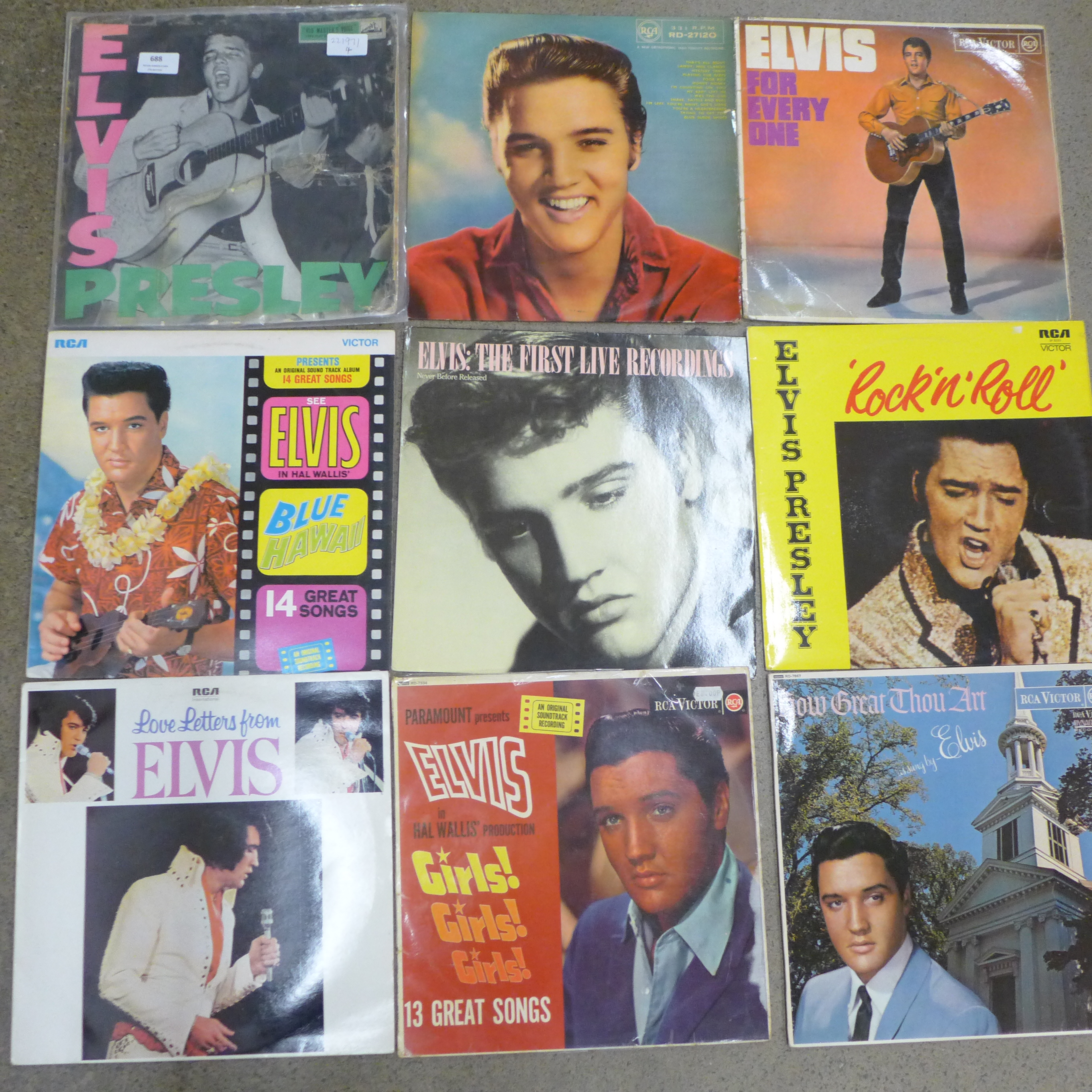 Twenty-three Elvis Presley LP records including Rock n Roll CLP 1093