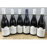 Five bottles of David Dubard Nuits-Saint-Georges 1996 and a bottle of Georges Glantenay and Fils