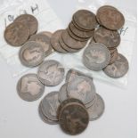Twelve Victorian pennies, seventeen 1912 pennies (Heaton Mint) and seven 1919 pennies (Heaton Mint)