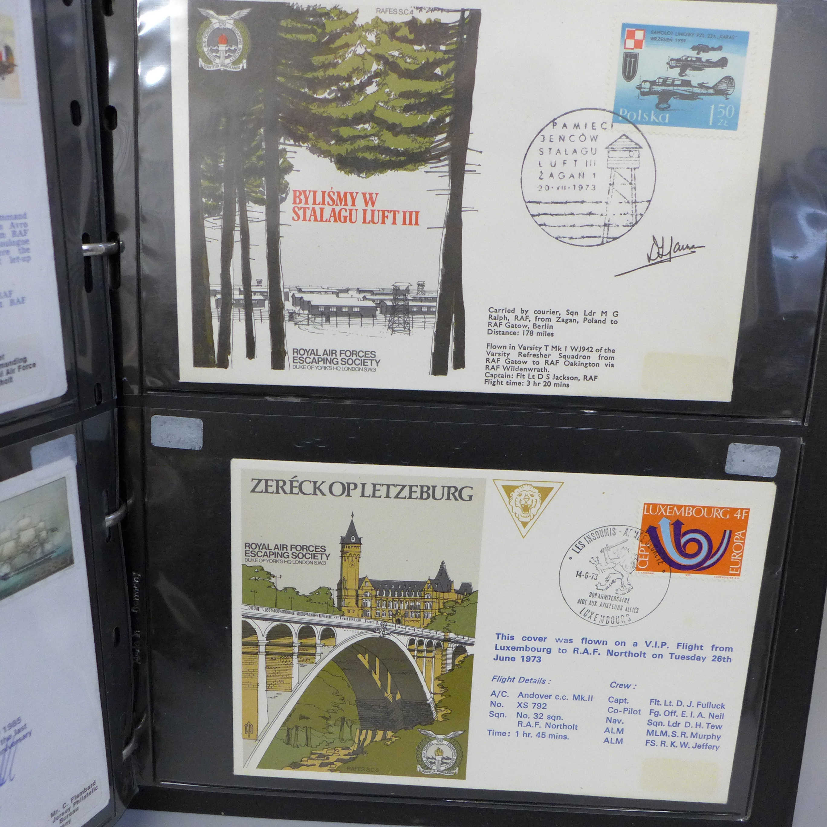 Stamps; an album of RAF flown covers, including signed (48 no.) - Image 9 of 9