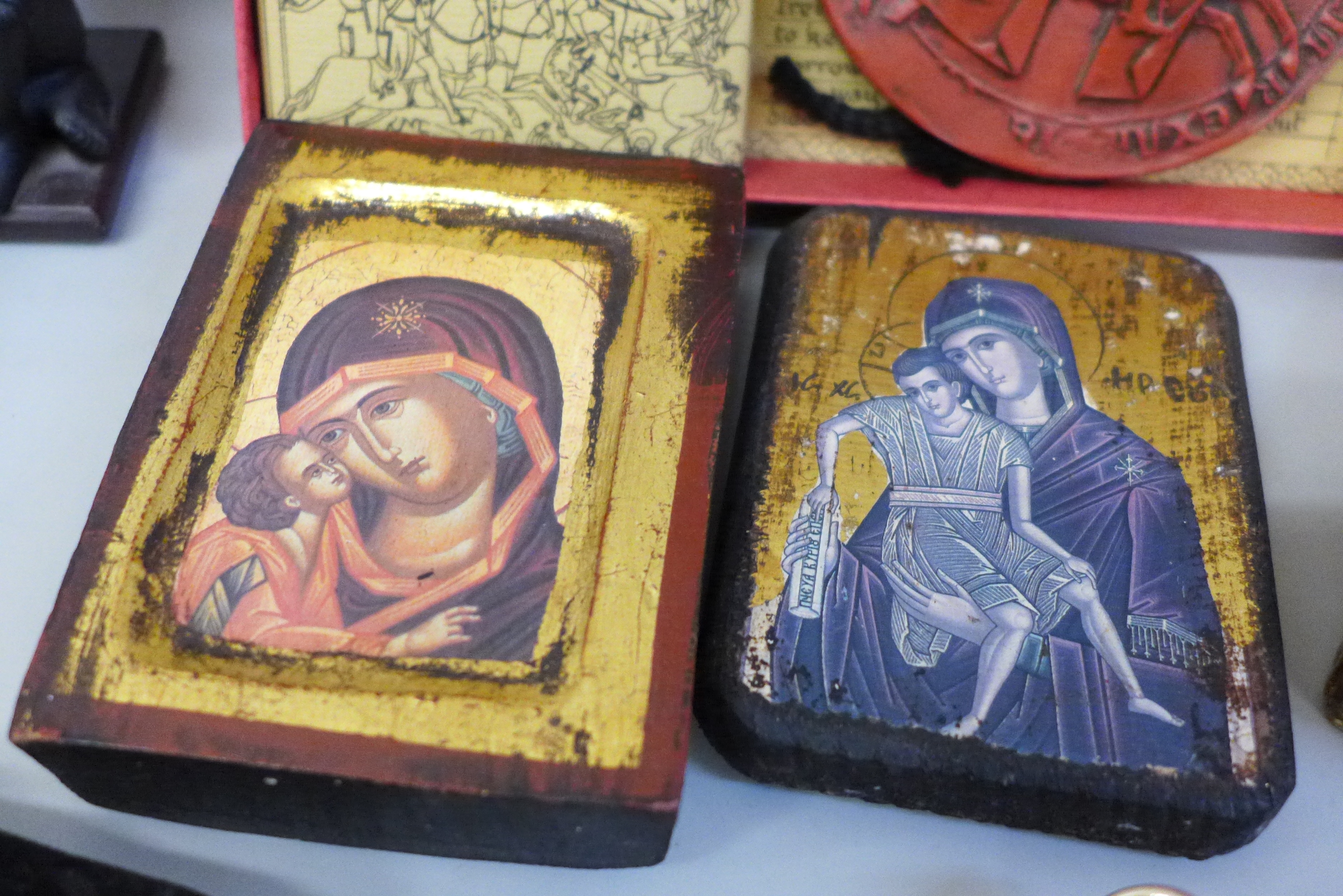 Religious icons, Greek figures, etc. - Image 2 of 5