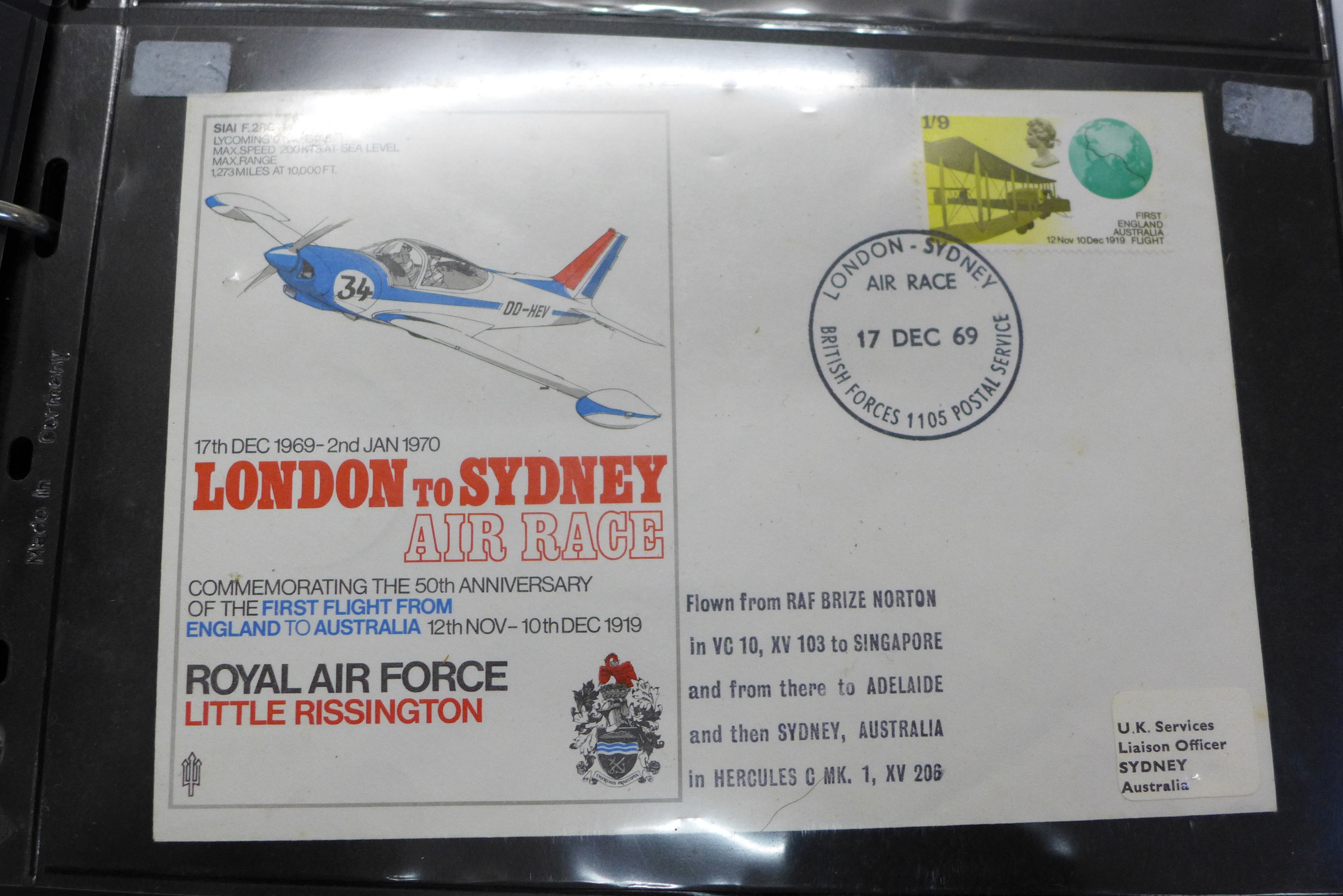 Stamps; an album of RAF flown covers, including signed (48 no.) - Image 6 of 9