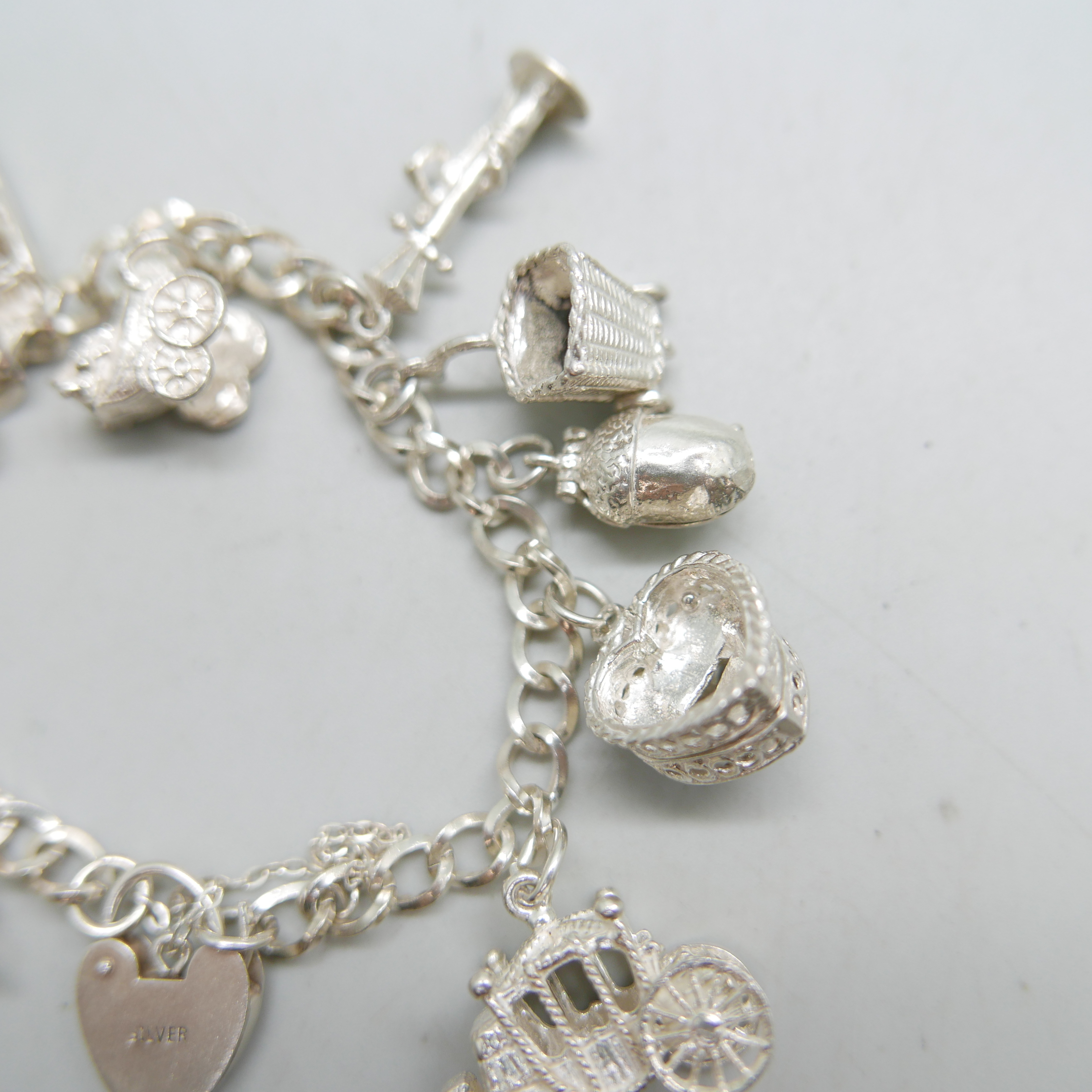 A silver charm bracelet, 50g - Image 3 of 5