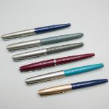 Six Parker fountain pens