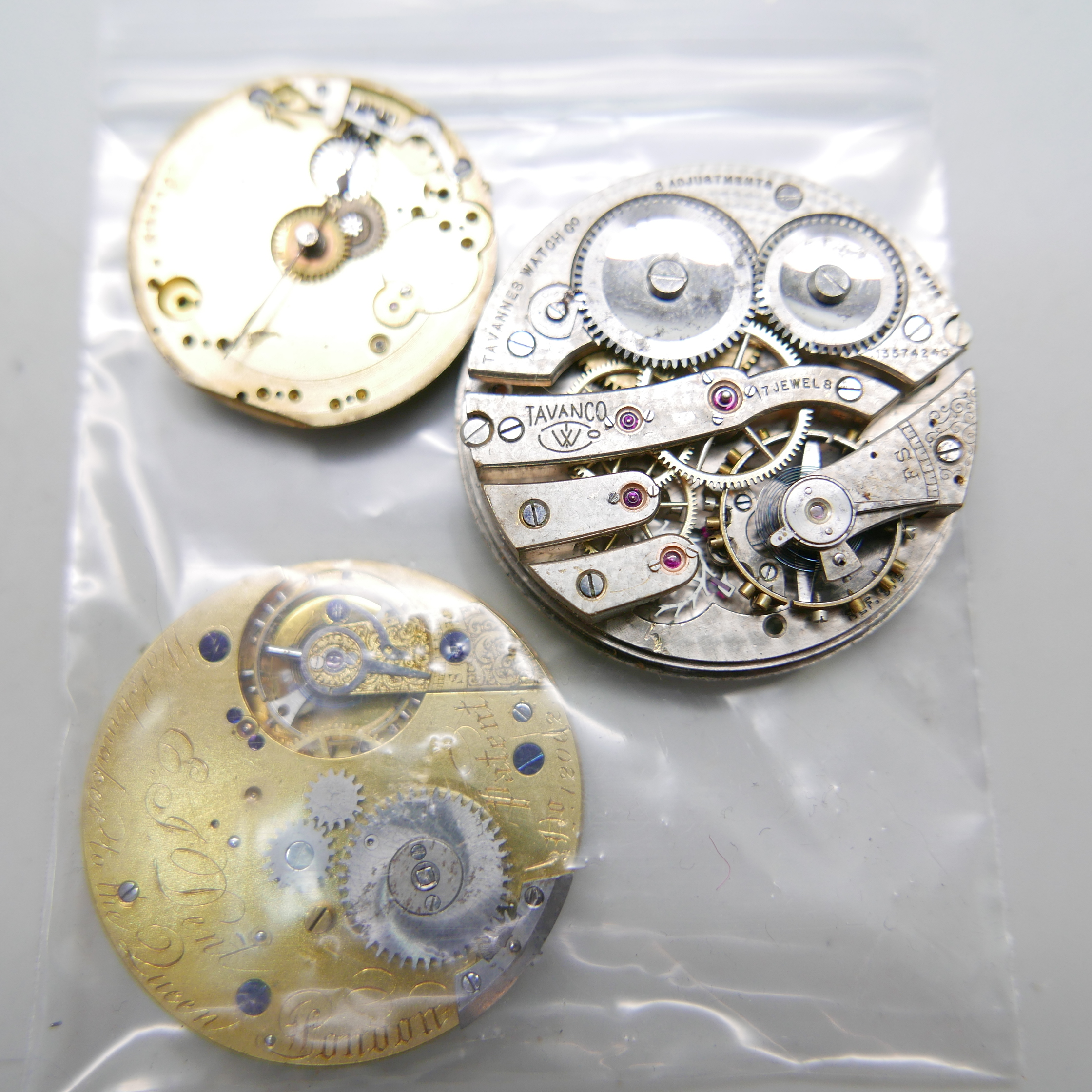 Pocket watch movements including E.J. Dent (missing dial) - Image 3 of 4