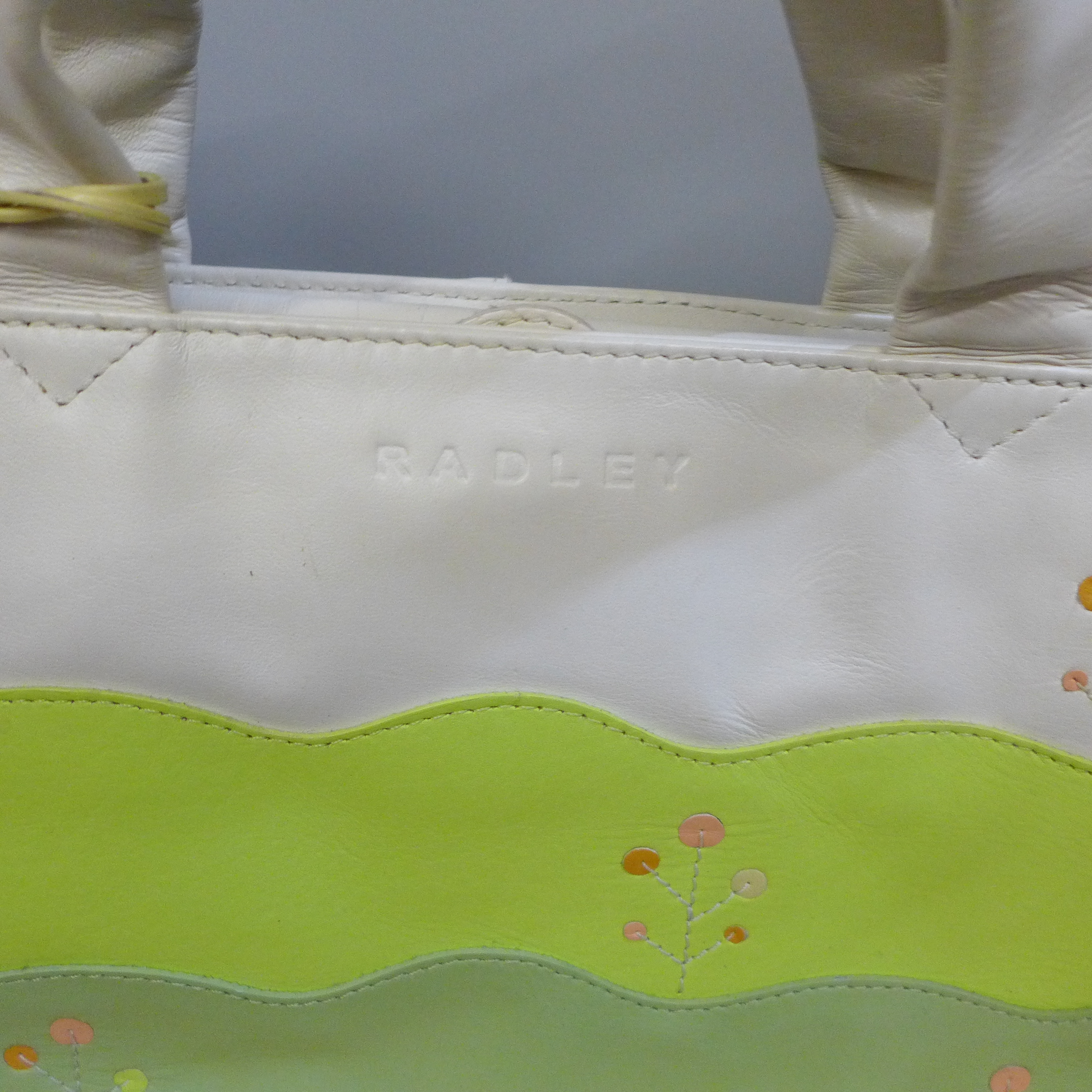 Three leather Radley handbags, two with dust covers, a lady's beaded decorative clutch bag and a - Image 2 of 7