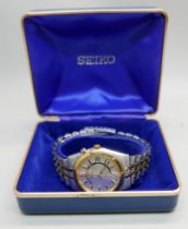 A gentleman's Seiko 5M42-OA30 Kinetic wristwatch, with Seiko box