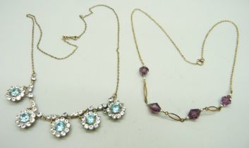Two vintage paste necklaces