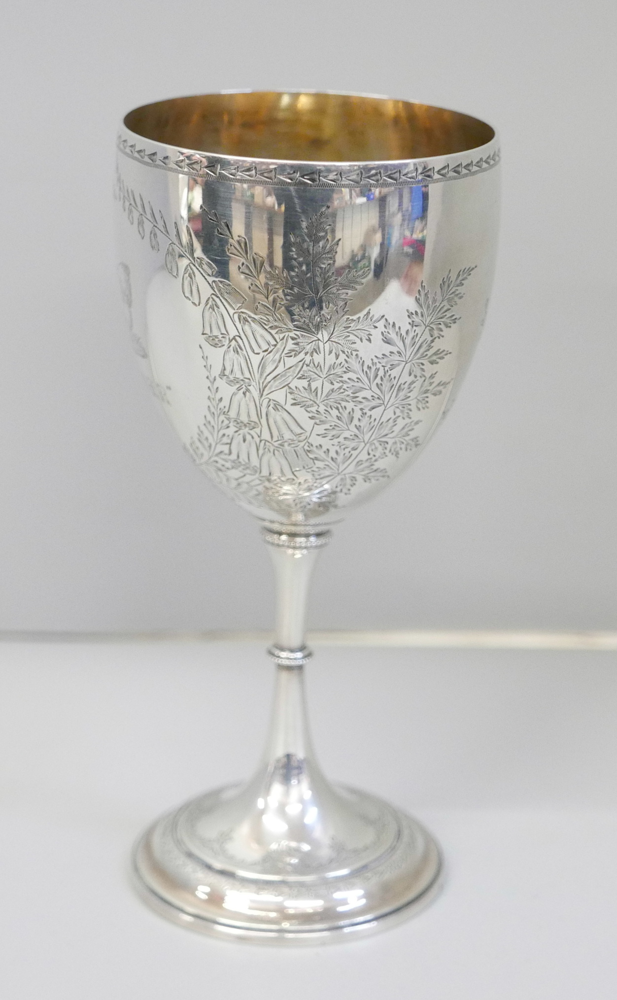 A Victorian silver goblet with cockerel detail and marked 'Kaiser', London 1856, Elkington & Co., - Image 2 of 6