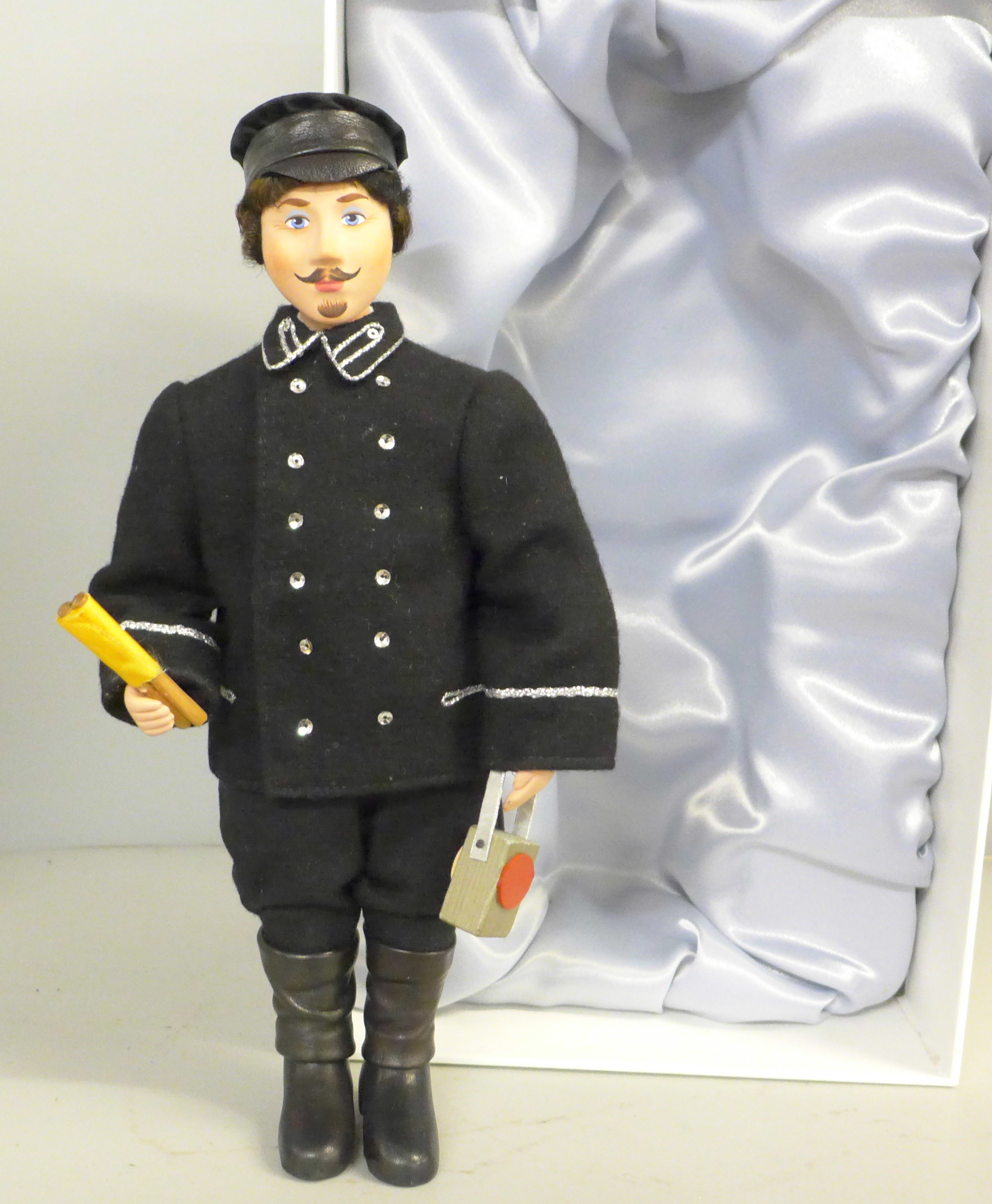 A doll of a Russian station master, 1960s/1970s in original box