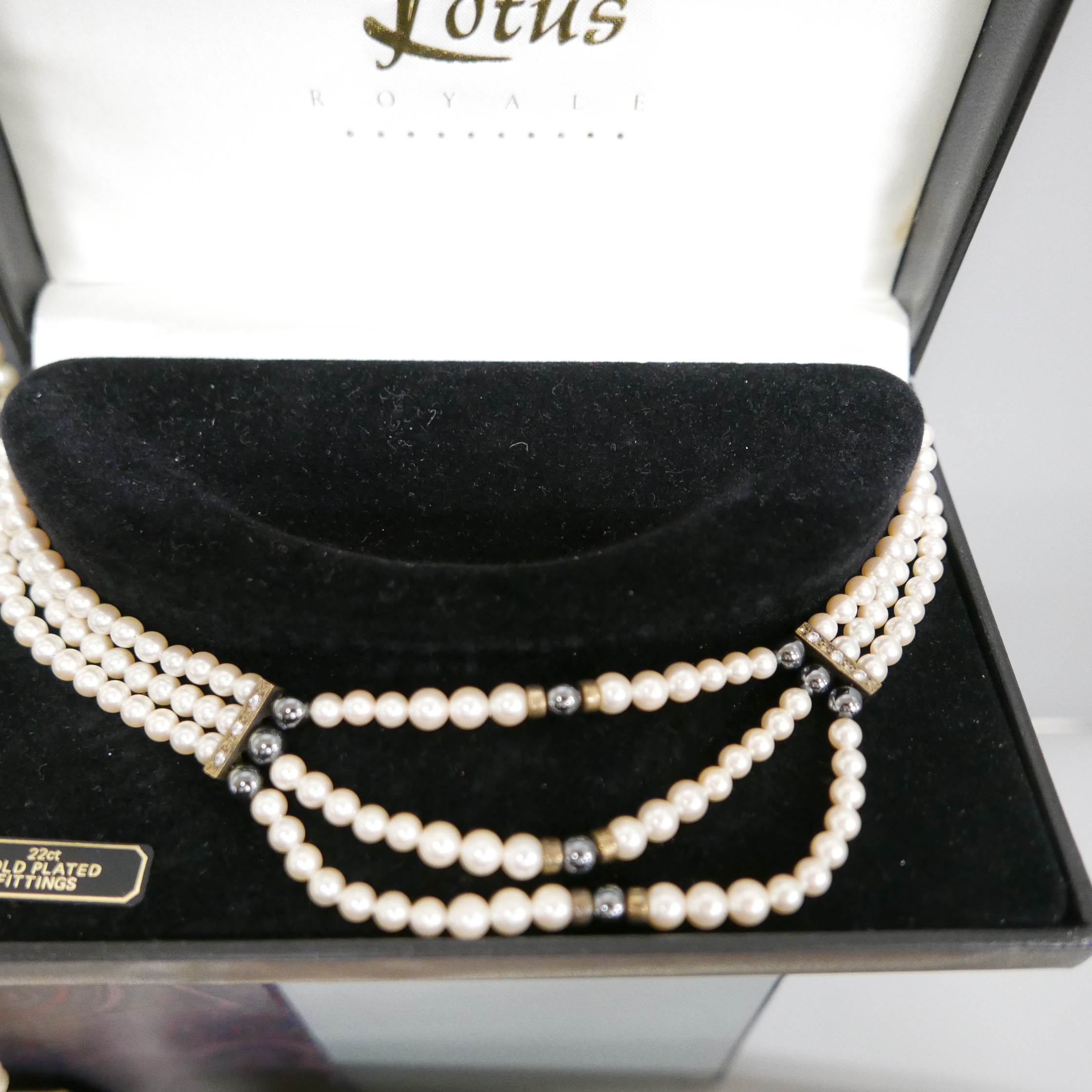 Boxed pearls including Lotus and silver mounted - Image 3 of 6