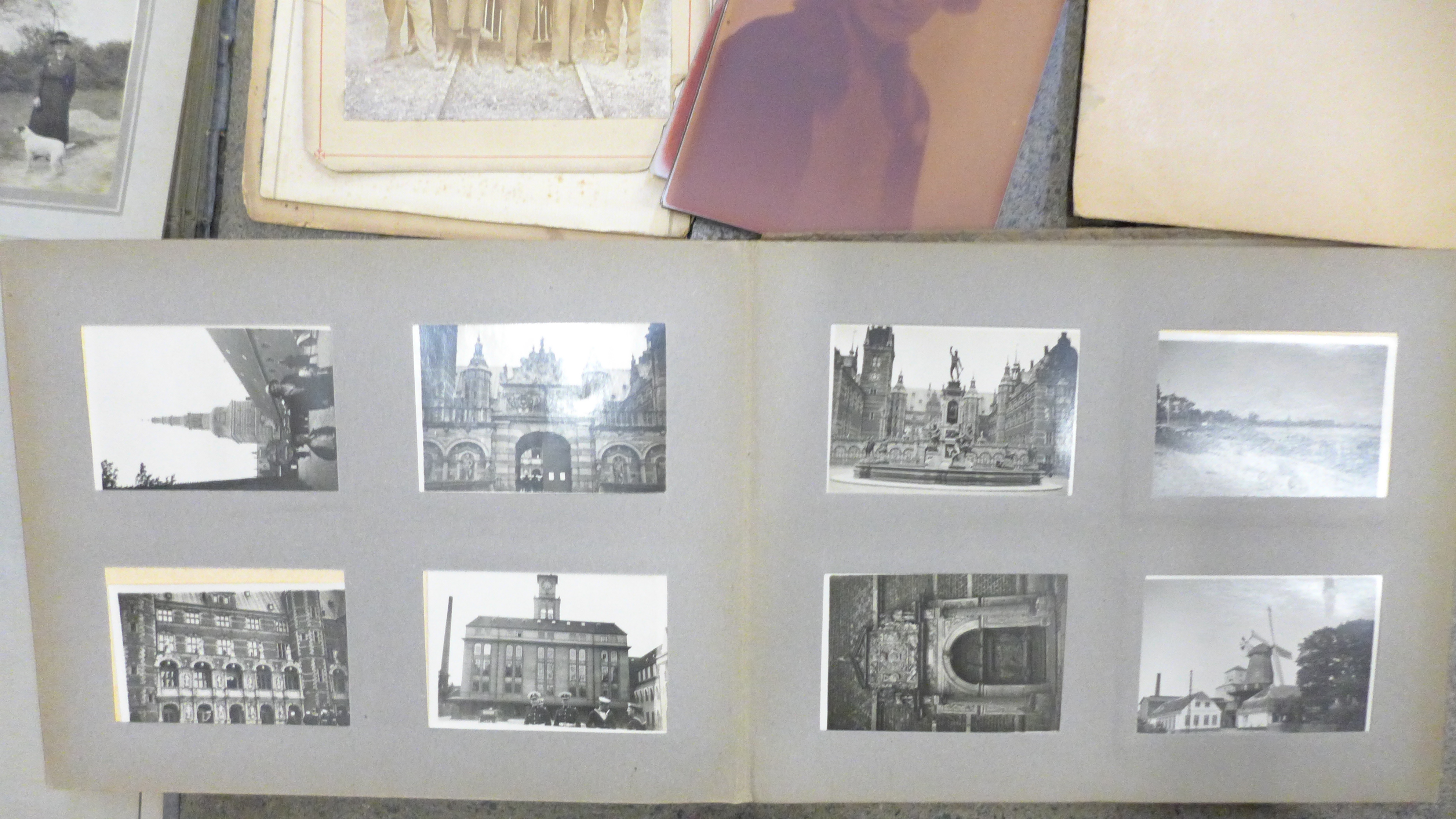 Three albums of Edwardian holiday photographs, UK and Europe including early motor cars, some - Image 5 of 11