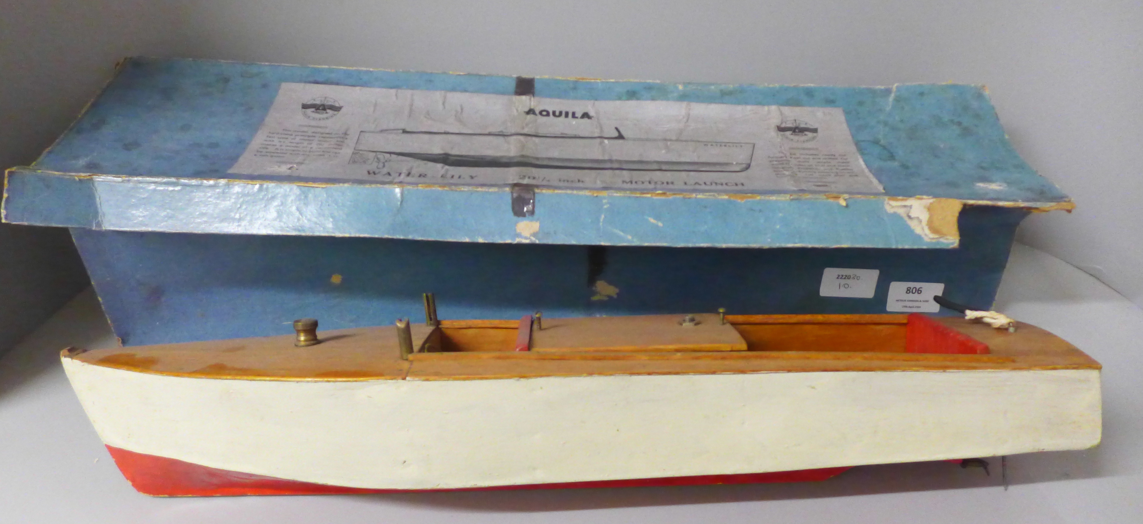 An Aquila Water-Lily motor launch in original box