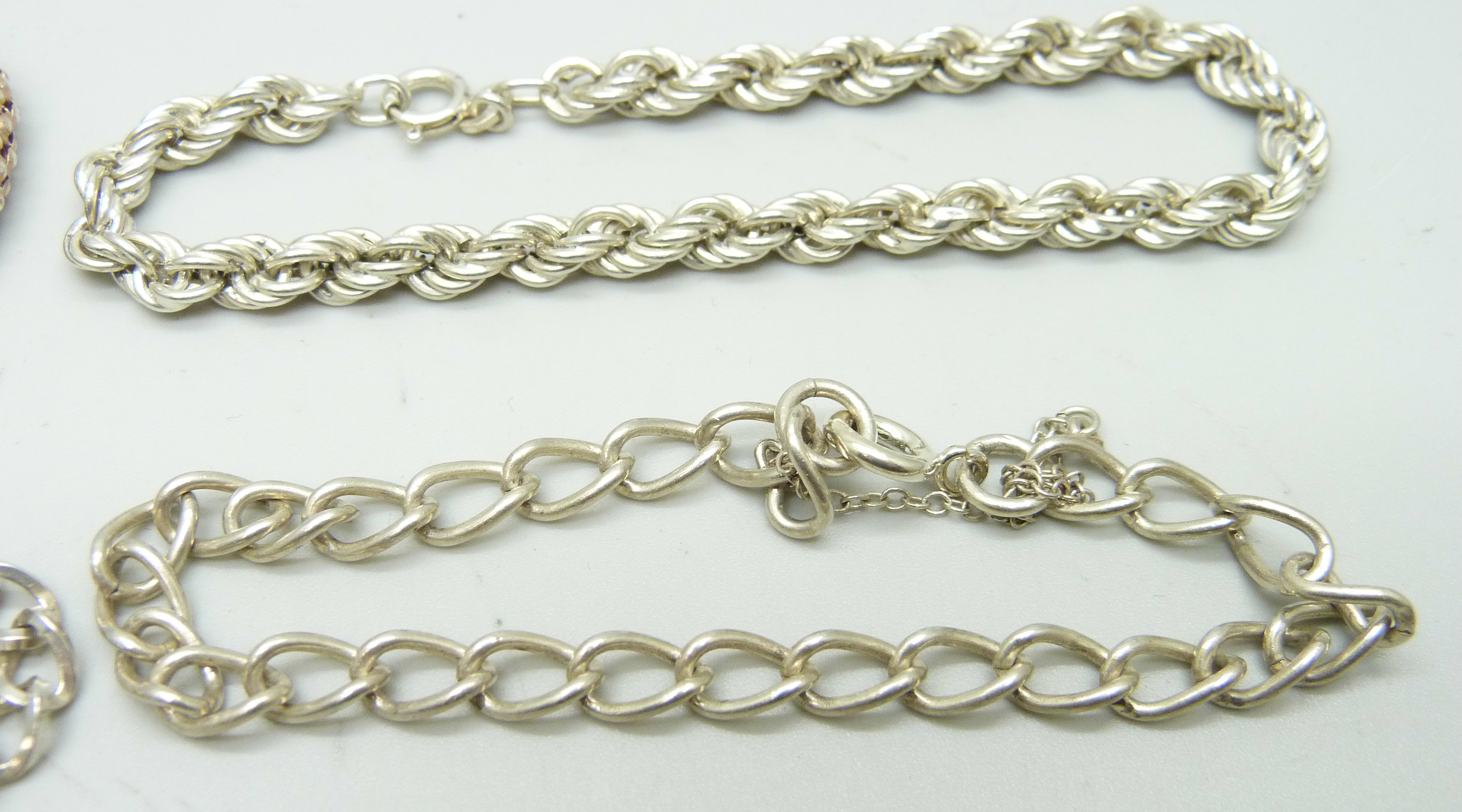 Four silver bracelets, 35g - Image 3 of 4