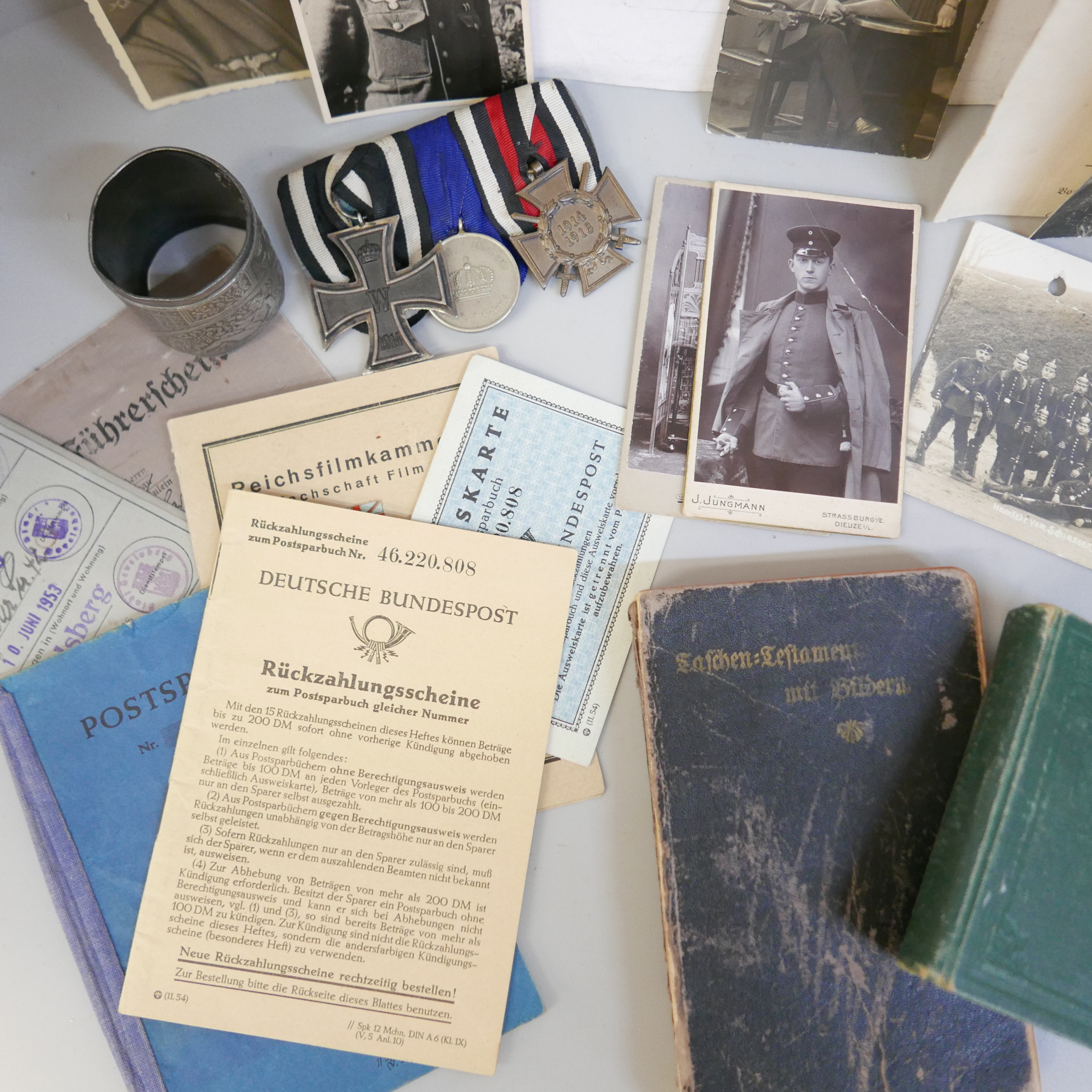 A set of three WWI German medals and a collection of related ephemera, some later WWII period - Image 4 of 6